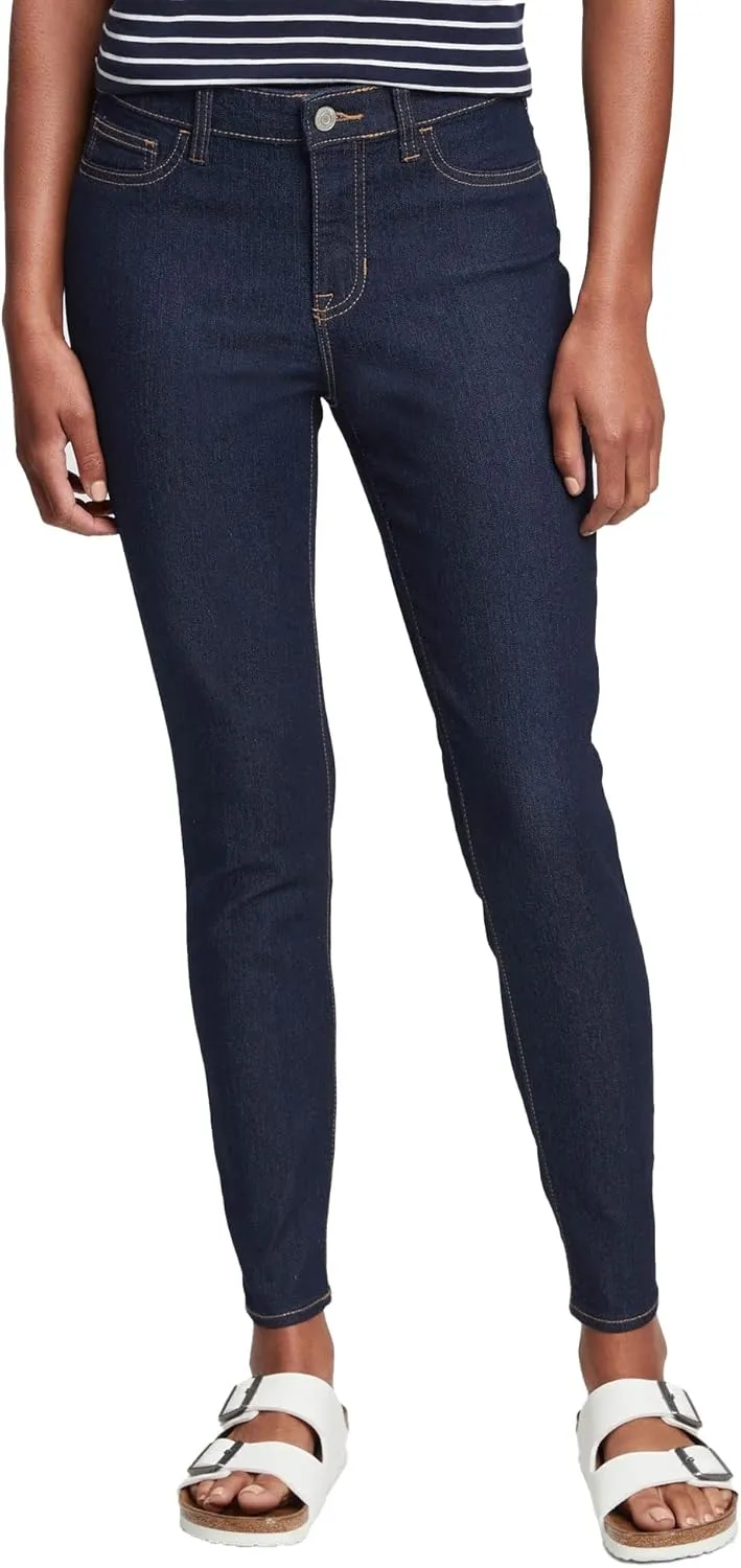 GAP Womens Mid Rise Favorite Jegging Jeans, Dark Rinse, 27 Short US