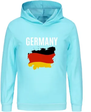 German Boys Girls Hoodies Long Sleeve Germany Flag Pullover Sweatshirt Kids Basic Athletic Top Blouse Letter Tops Girls