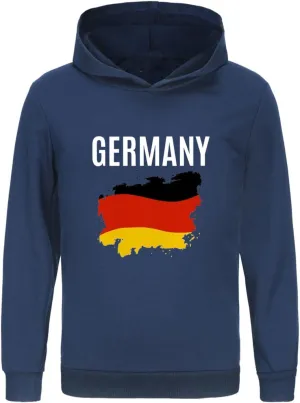 German Boys Girls Hoodies Long Sleeve Germany Flag Pullover Sweatshirt Kids Basic Athletic Top Blouse Letter Tops Girls