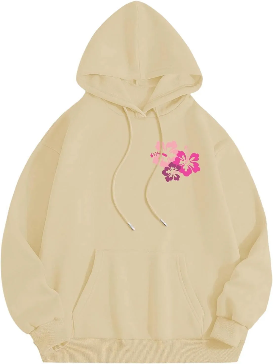 GOKKILRW Womens Sweatshirts California Letters Hoodies Flower Graphic Hooded Sweat Shirts Lightweight Casual Pullover Tops