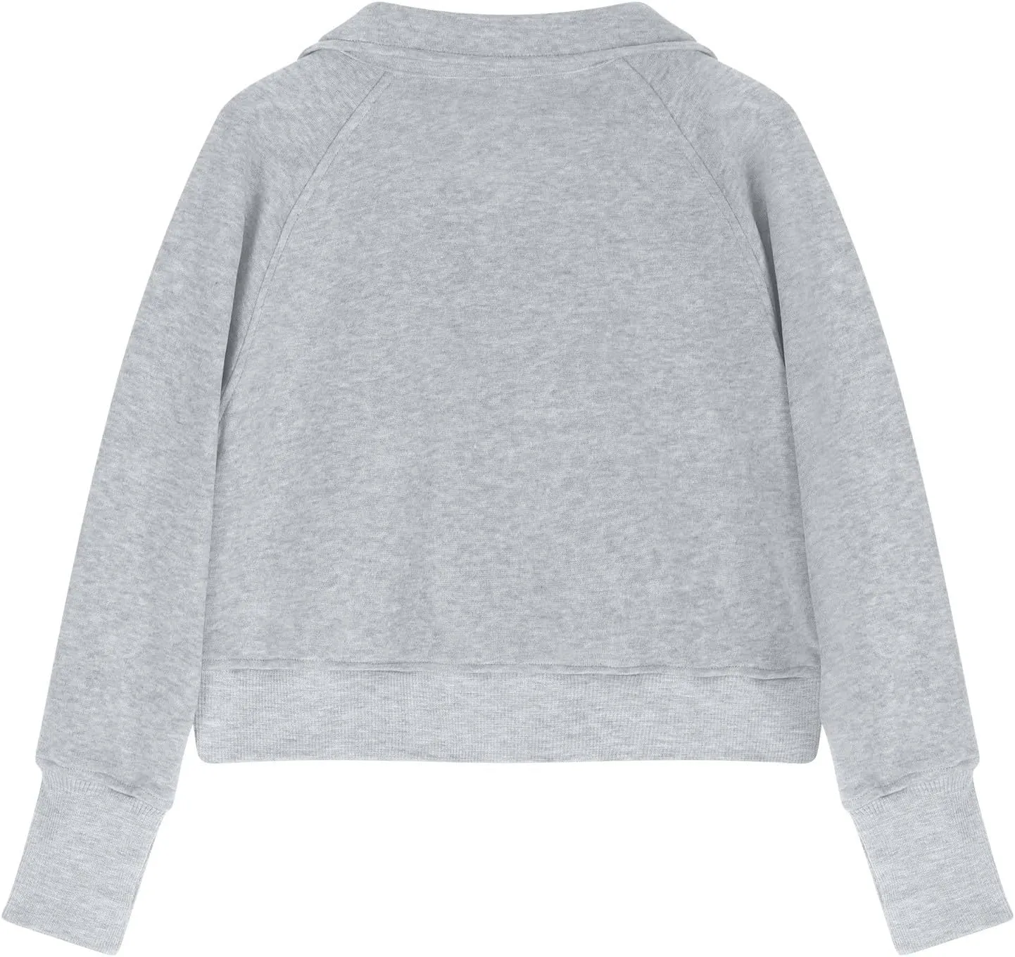 Half Zip Sweatshirt for Girls Long Sleeve Pullover Crop Tops Lightweight Fleece Spring Fall Clothes Thumb Hole