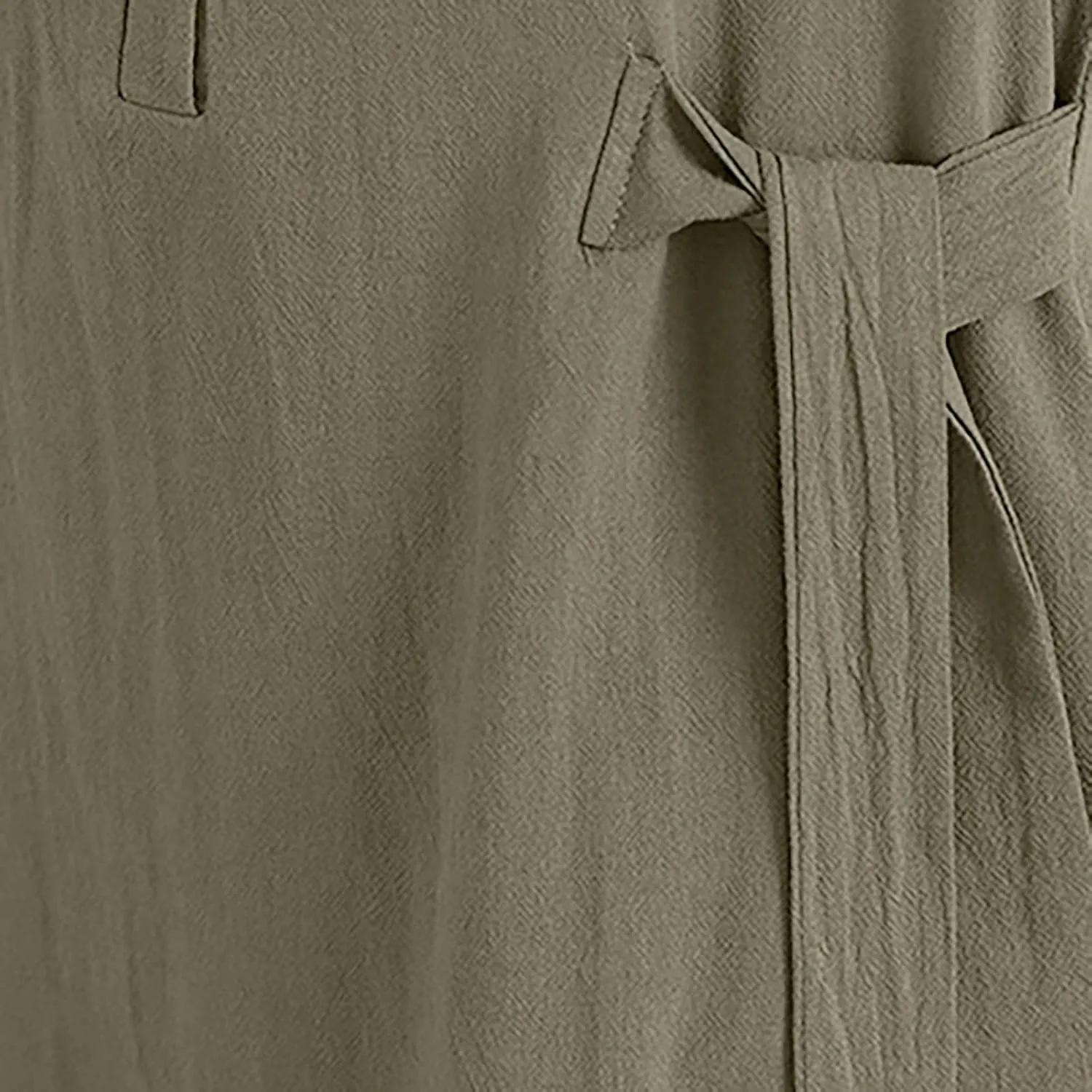 HGps8w Women's Cotton Linen Lapel Midi Dress - Casual Summer Short Sleeve Button Up A Line Plus Size Dresses