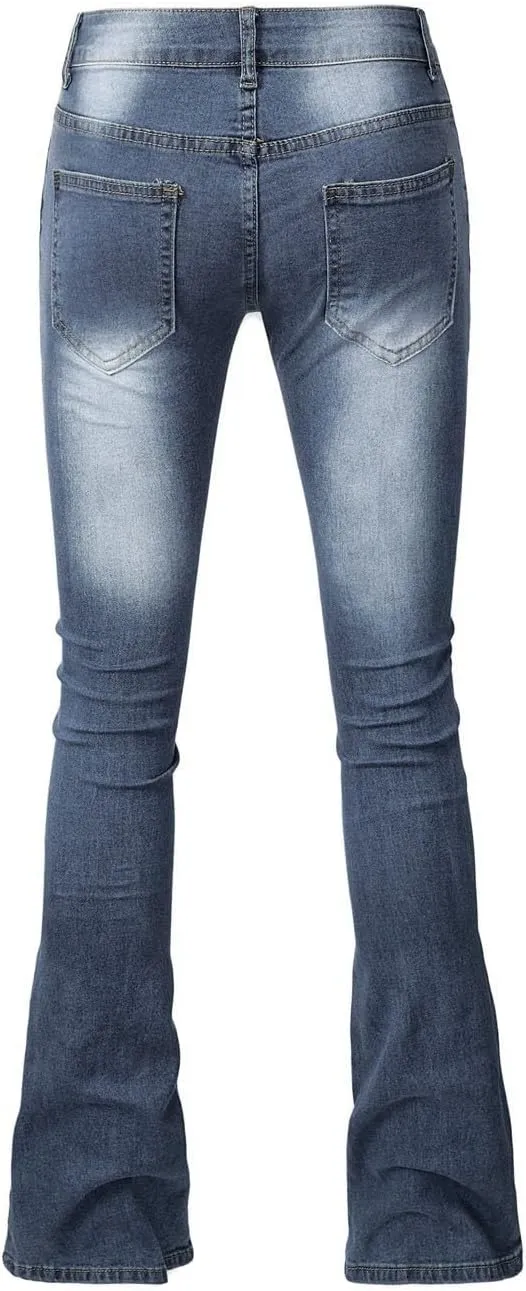 High Rise Bell Bottom Jeans for Women Plus Size High Waisted Skinny Trousers Loose Fit Slim Lounge Button Denim Jeans