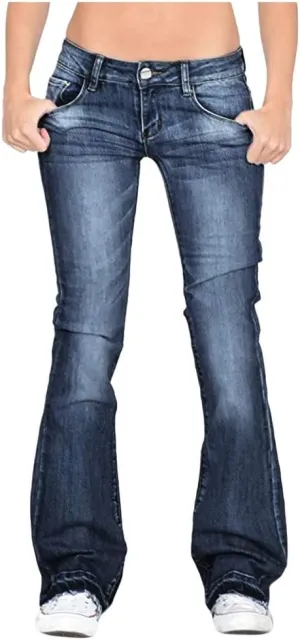 High Rise Bell Bottom Jeans for Women Plus Size High Waisted Skinny Trousers Loose Fit Slim Lounge Button Denim Jeans