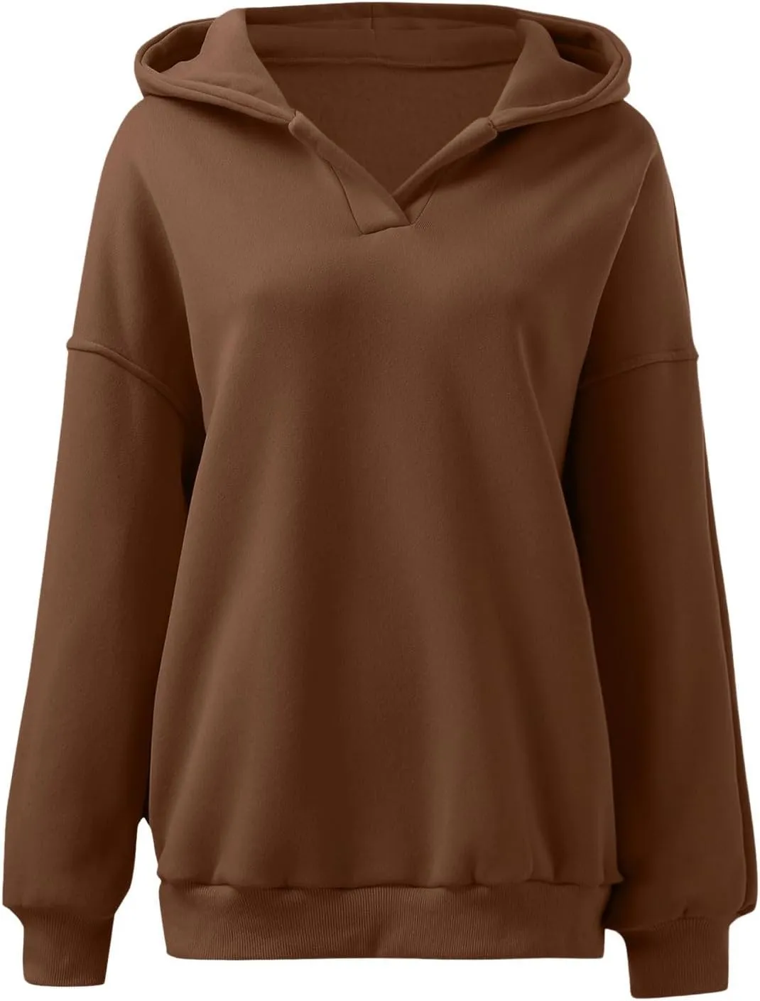 Hoodies for Women Casual Trendy Oversized Pullover Long Sleeve Crewneck Sweatshirts Drop Shoulder Tops Kangaroo Pocket