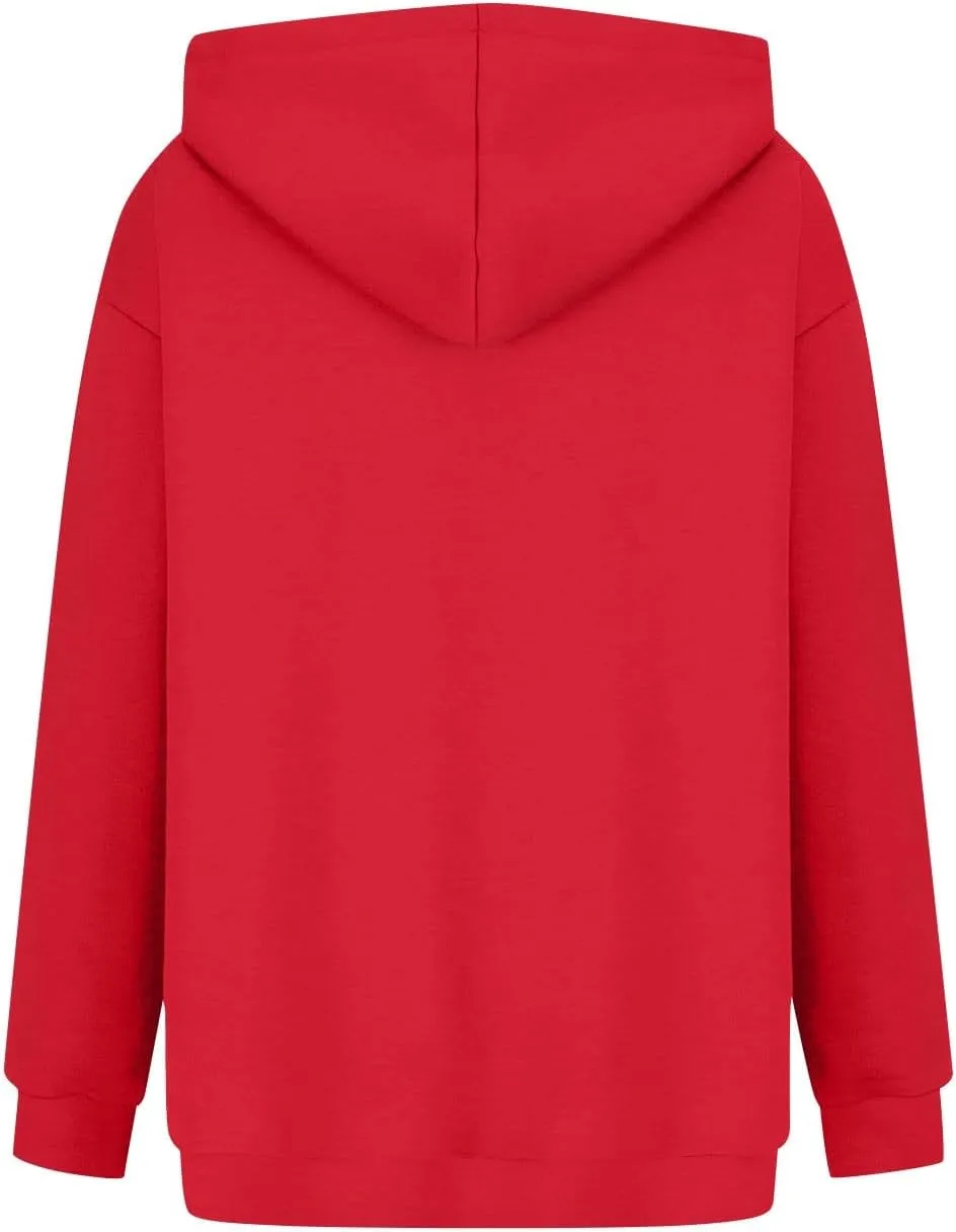 Hoodies for Women Fall Fashion 2024 Long Sleeve Outfits Tops Oversized Hoodies Solid Sweatshirt with Pocket
