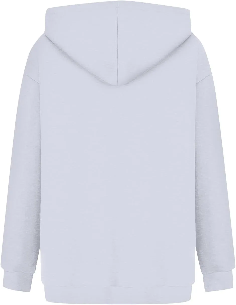 Hoodies for Women Fall Fashion 2024 Long Sleeve Outfits Tops Oversized Hoodies Solid Sweatshirt with Pocket