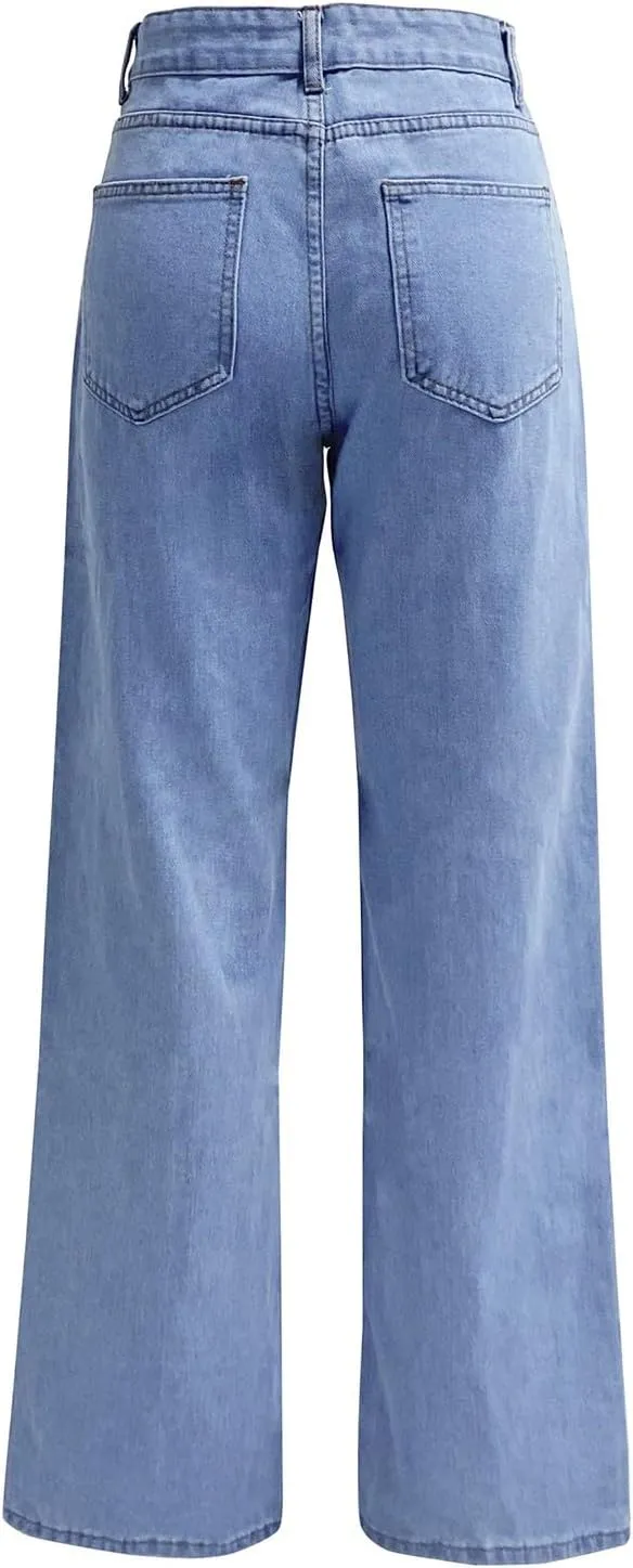 Jeans for Women Trendy 2024 Flare/Wide Leg Jeans High Waisted Stretch Baggy Jeans for Women Plus Size Denim Pants