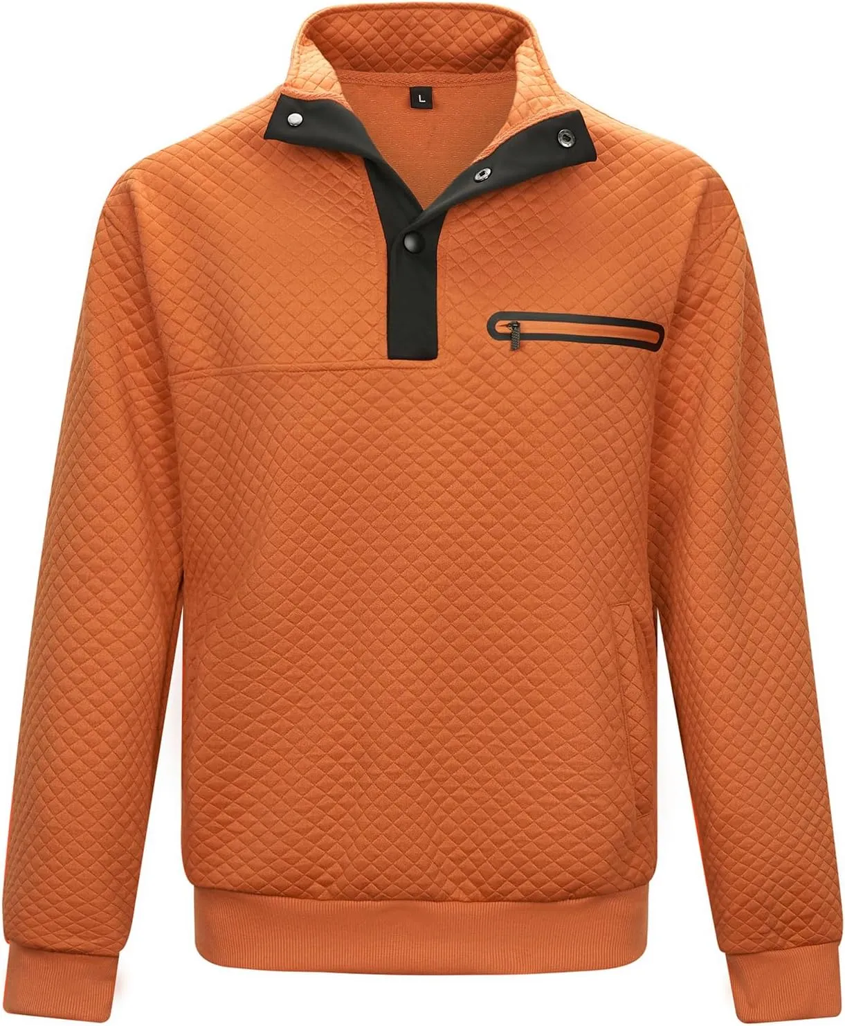 LBL Leading the Better Life Mens Sweatshirt Fashion Stand Collar Button Pullover Sweatshirts with Pockets