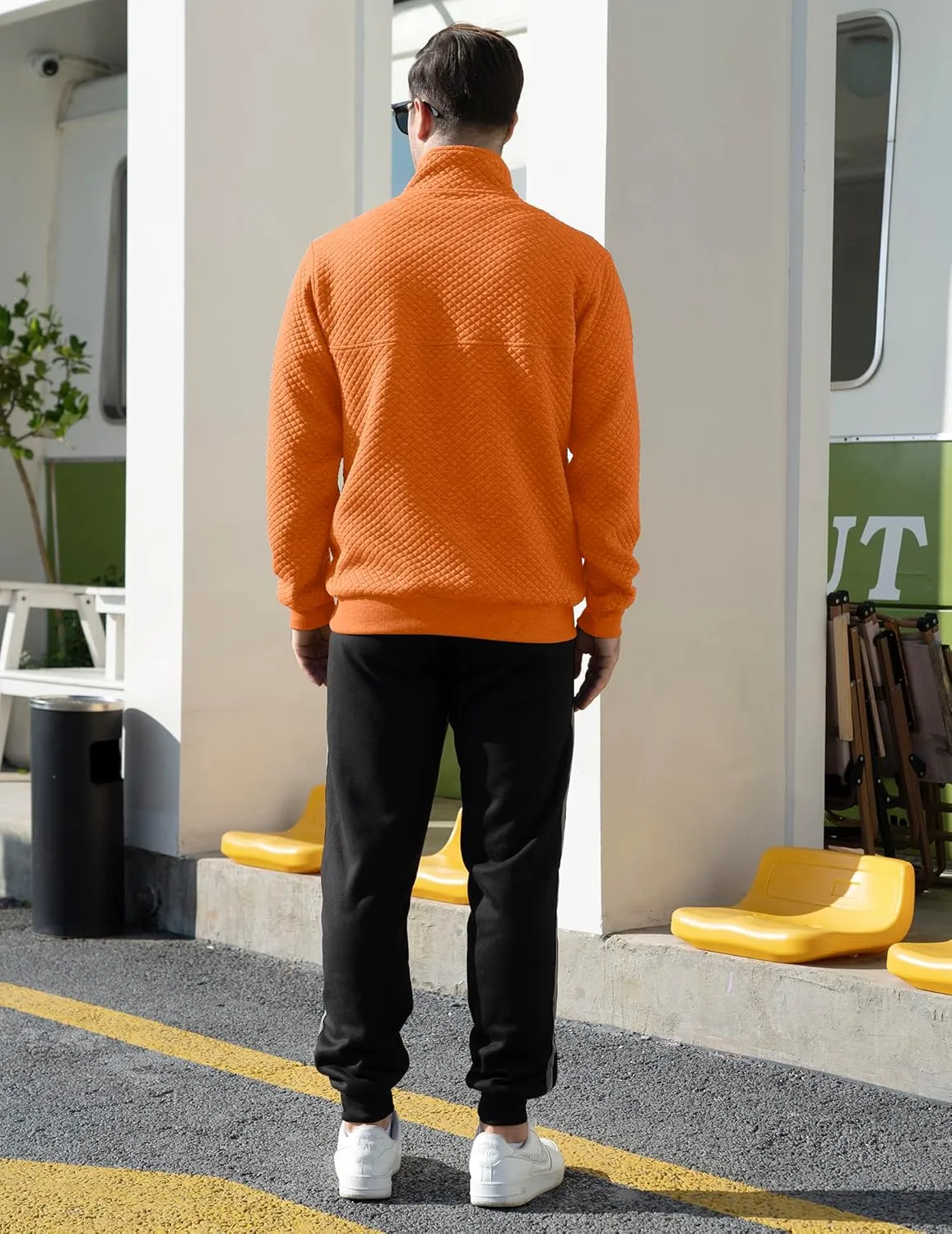 LBL Leading the Better Life Mens Sweatshirt Fashion Stand Collar Button Pullover Sweatshirts with Pockets