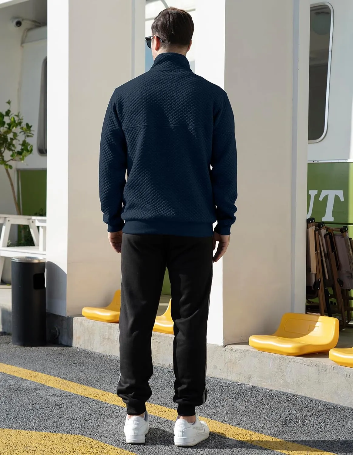 LBL Leading the Better Life Mens Sweatshirt Fashion Stand Collar Button Pullover Sweatshirts with Pockets