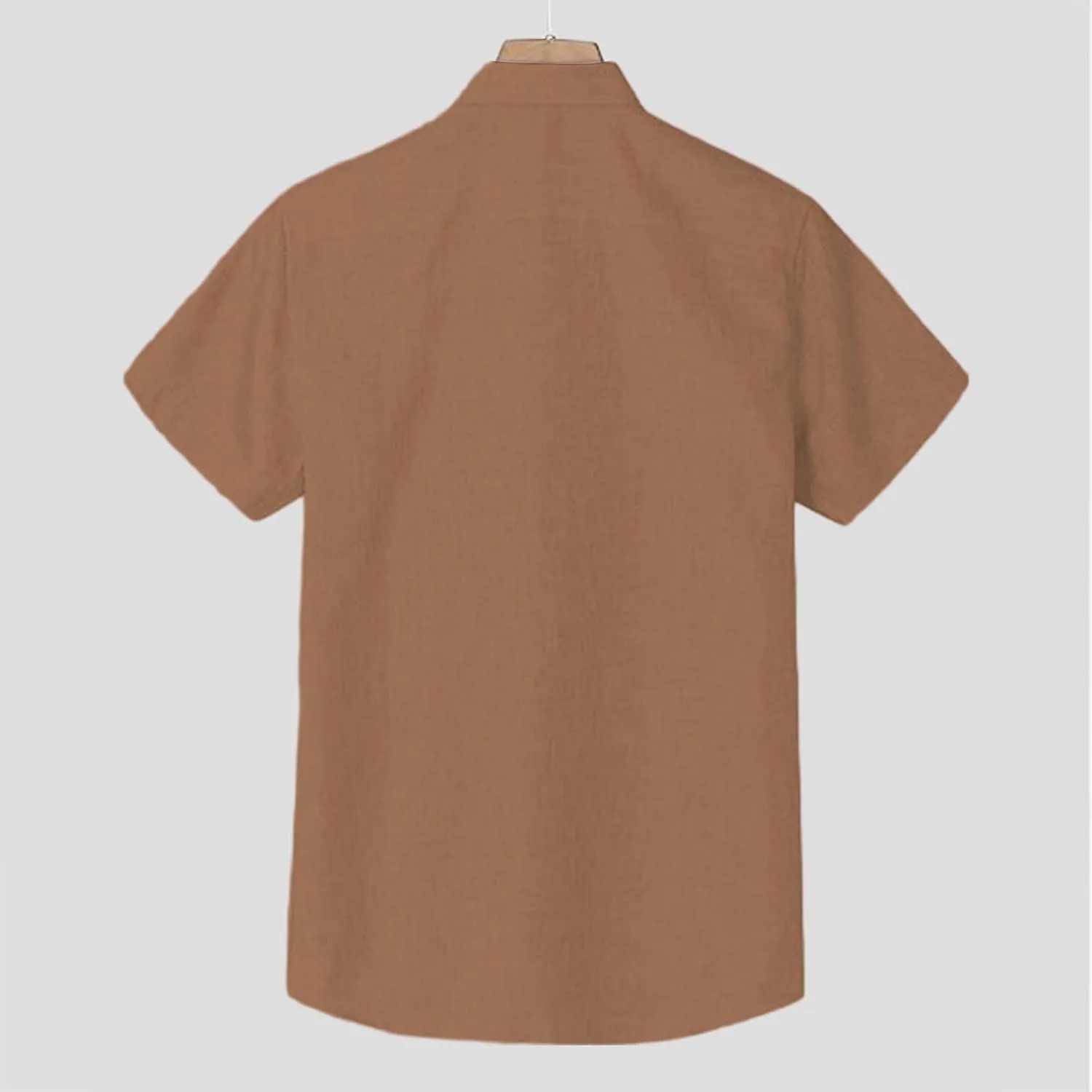 Linen Shirts for Men Slim Fit Short Sleeve Button Down Dress Shirts Wrinkle Free Casual Vacation Beach Summer Tops
