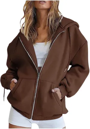 Masbird Womens Hoodies Zip Up Hoodies for Women Cropped Sweatshirts Fall Fashion Outfits 2024 Fleece Teen Girls Clothes