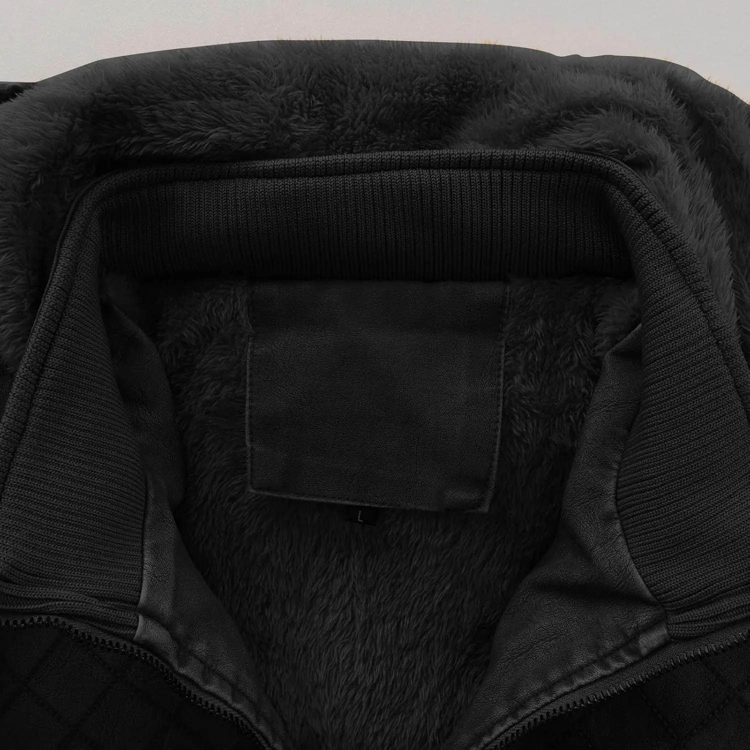 Men Faux Leather Hooded Jacket Fall Winter Thickening Coat Long Sleeve Zip Up Outwear Sports Basic Coat with Pockets