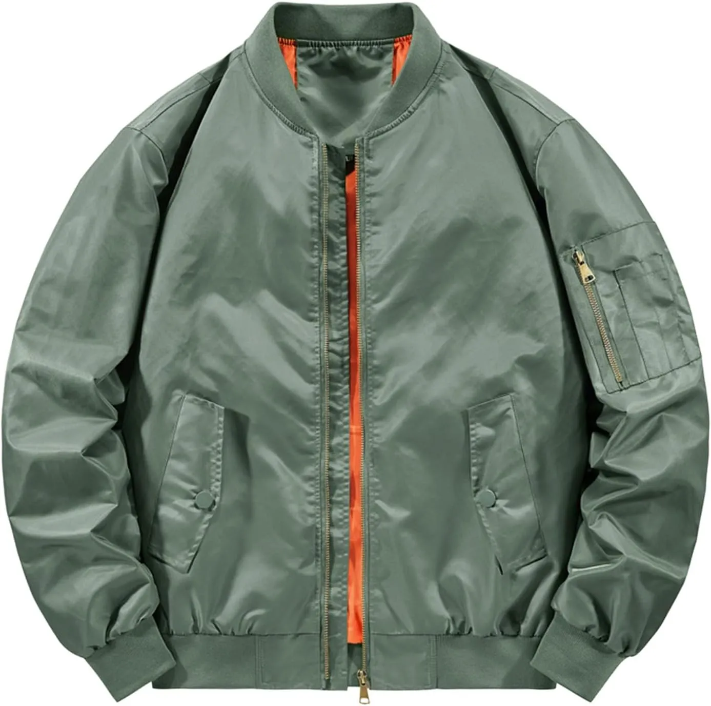 Men's Bomber Jacket Water Resistant Lightweight Windbreaker Full Zip Winter Military Jacket Outdoor Golf Coat Outwear