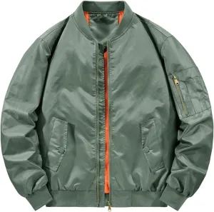 Men's Bomber Jacket Water Resistant Lightweight Windbreaker Full Zip Winter Military Jacket Outdoor Golf Coat Outwear