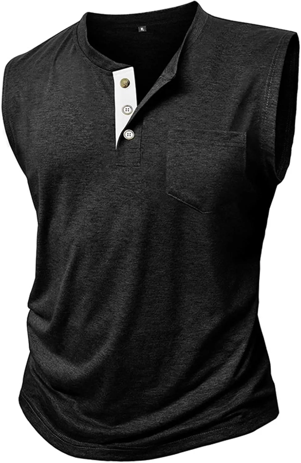 Men's Casual Workout Tank Top Muscle Fit Sleeveless Cut Off Henley T-Shirt Quick Drying Yoga Running Vest Tops