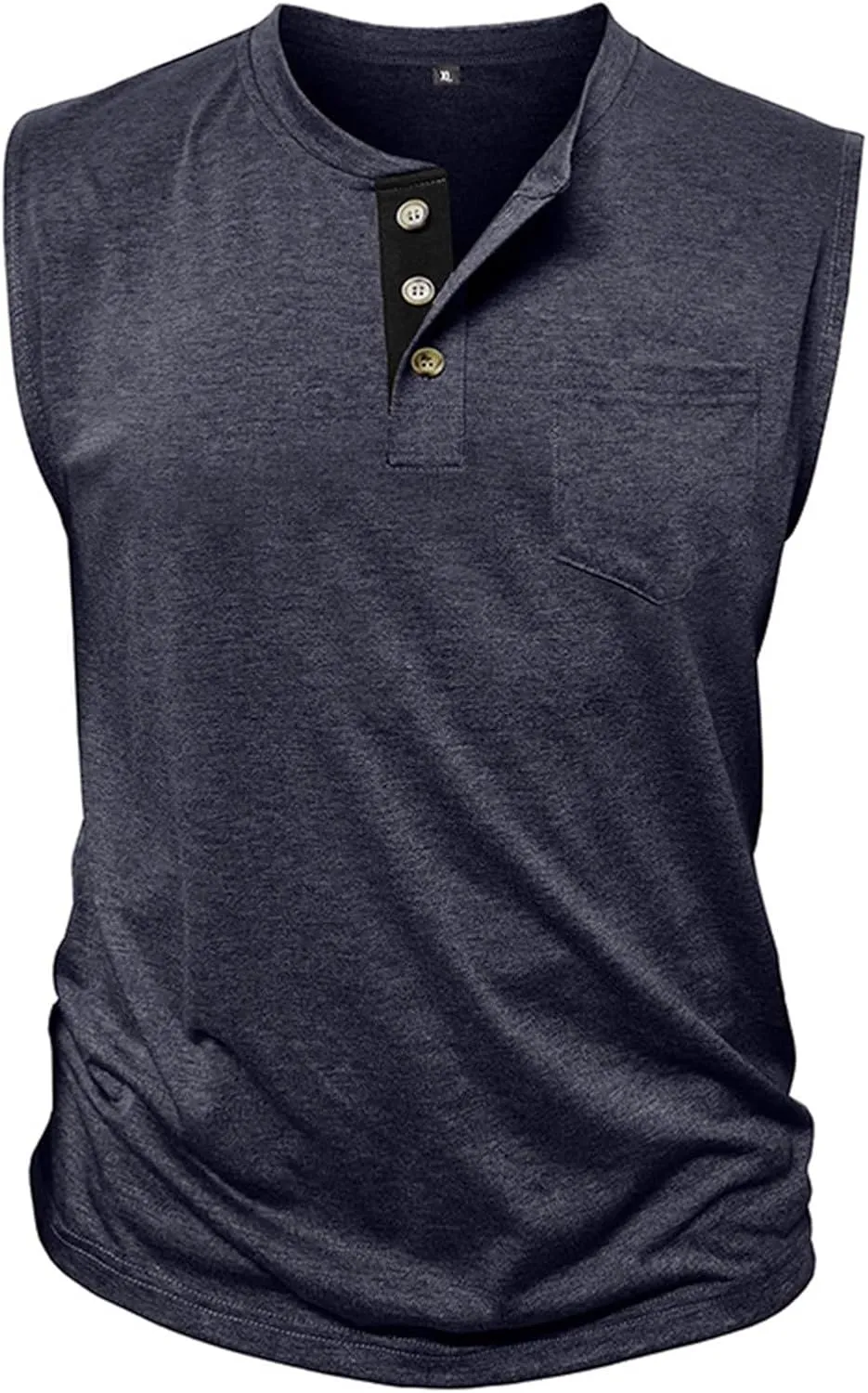 Men's Casual Workout Tank Top Muscle Fit Sleeveless Cut Off Henley T-Shirt Quick Drying Yoga Running Vest Tops