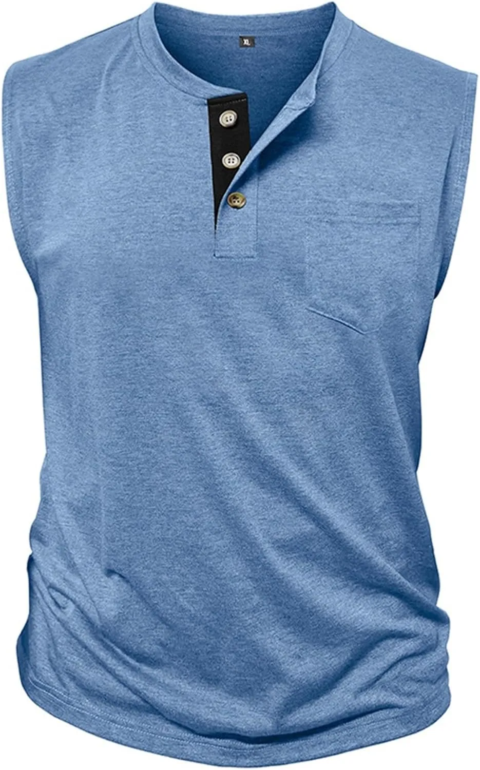 Men's Casual Workout Tank Top Muscle Fit Sleeveless Cut Off Henley T-Shirt Quick Drying Yoga Running Vest Tops