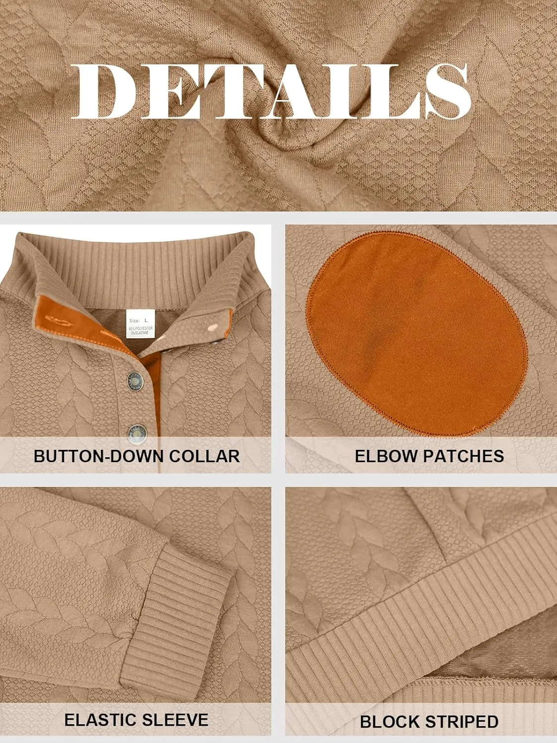 Men's Colorblock Pullover Sweaters Long Sleeve Stand Collar Quarter Button Knitted Sweatshirts Quilted Sweatshirt