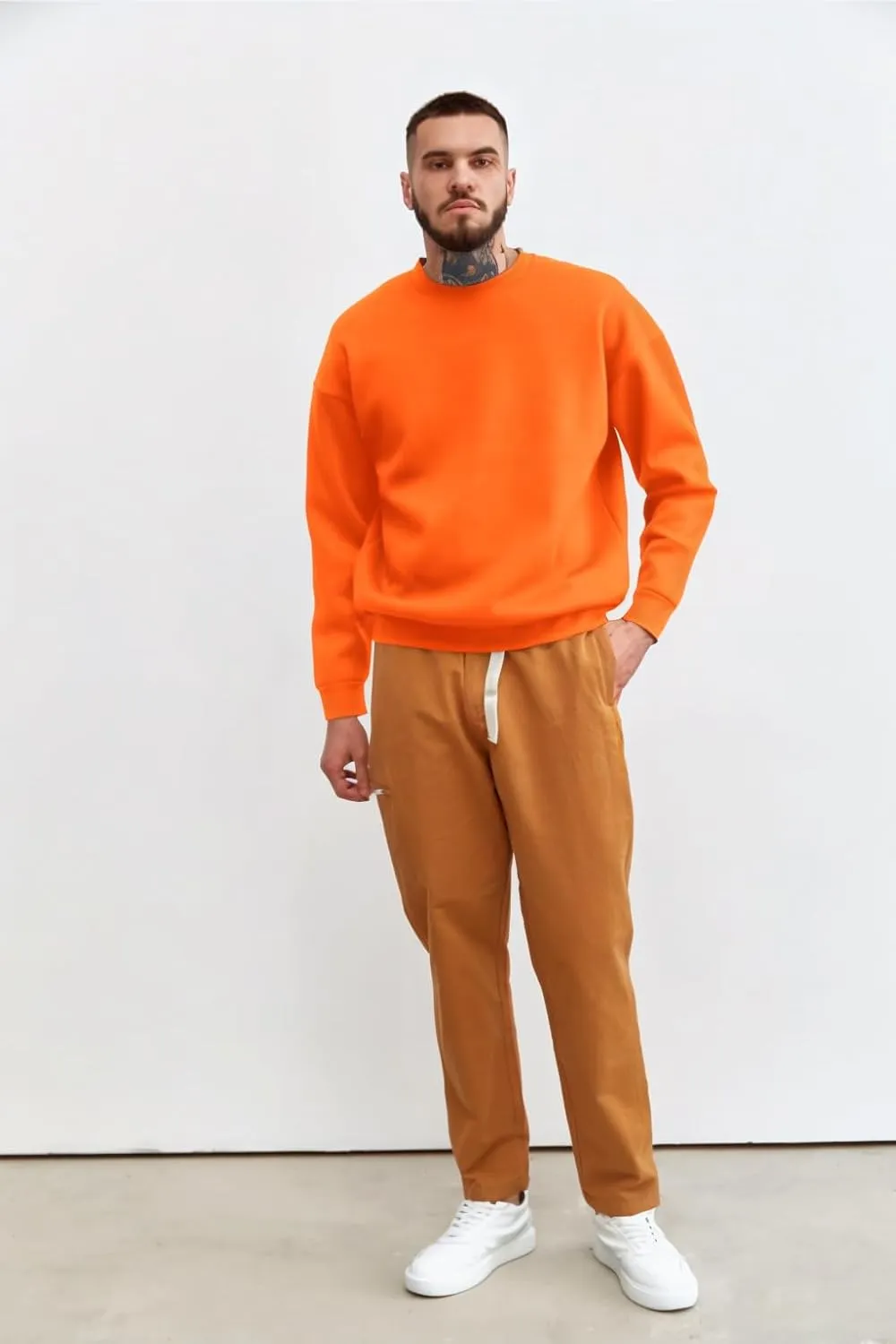 Men'S Crewneck Sweatshirt Long Sleeve Baggy Sweatshirts Lightweight Crew Neck Pullover