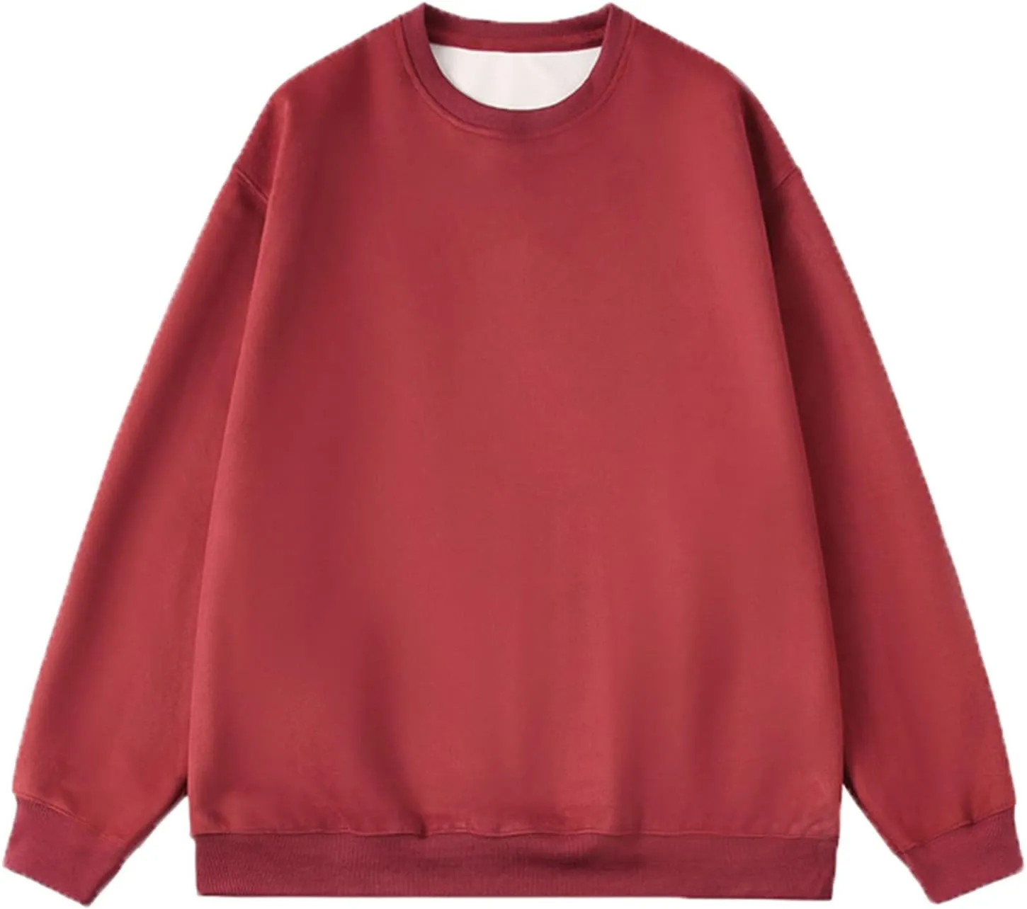 Men's Crewneck Sweatshirts Loose Fit Fleece Pullover Tops Casual Basic Plain Sweatshirt Winter Fall Long Sleeve Shirt