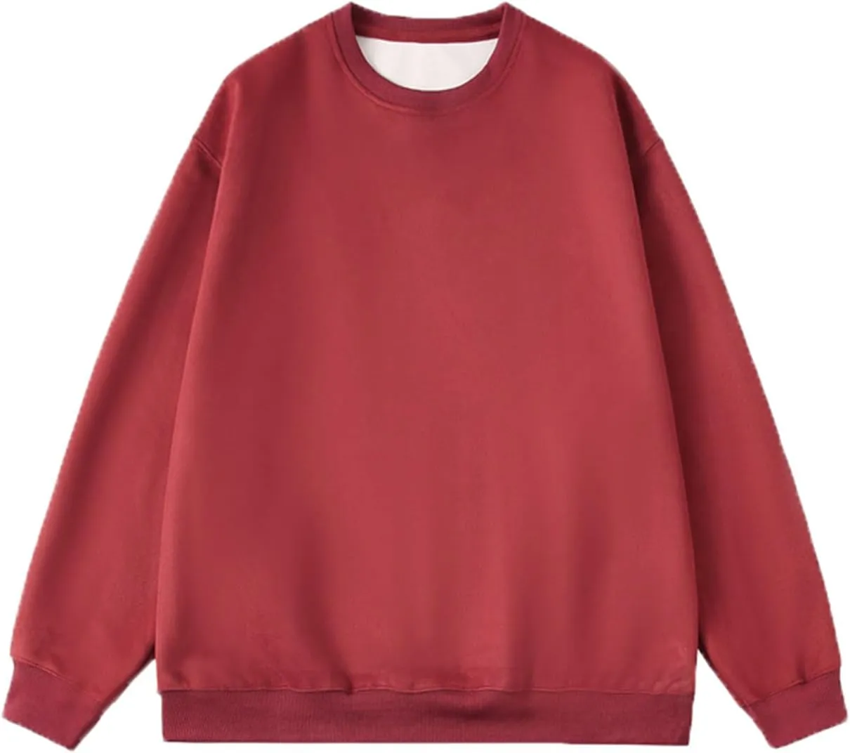 Men's Crewneck Sweatshirts Loose Fit Fleece Pullover Tops Casual Basic Plain Sweatshirt Winter Fall Long Sleeve Shirt