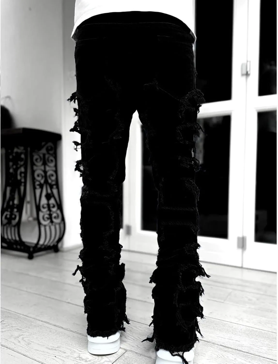 Men's Denim Straight Leg Street Sharpened Jeans Mens Sweatpants