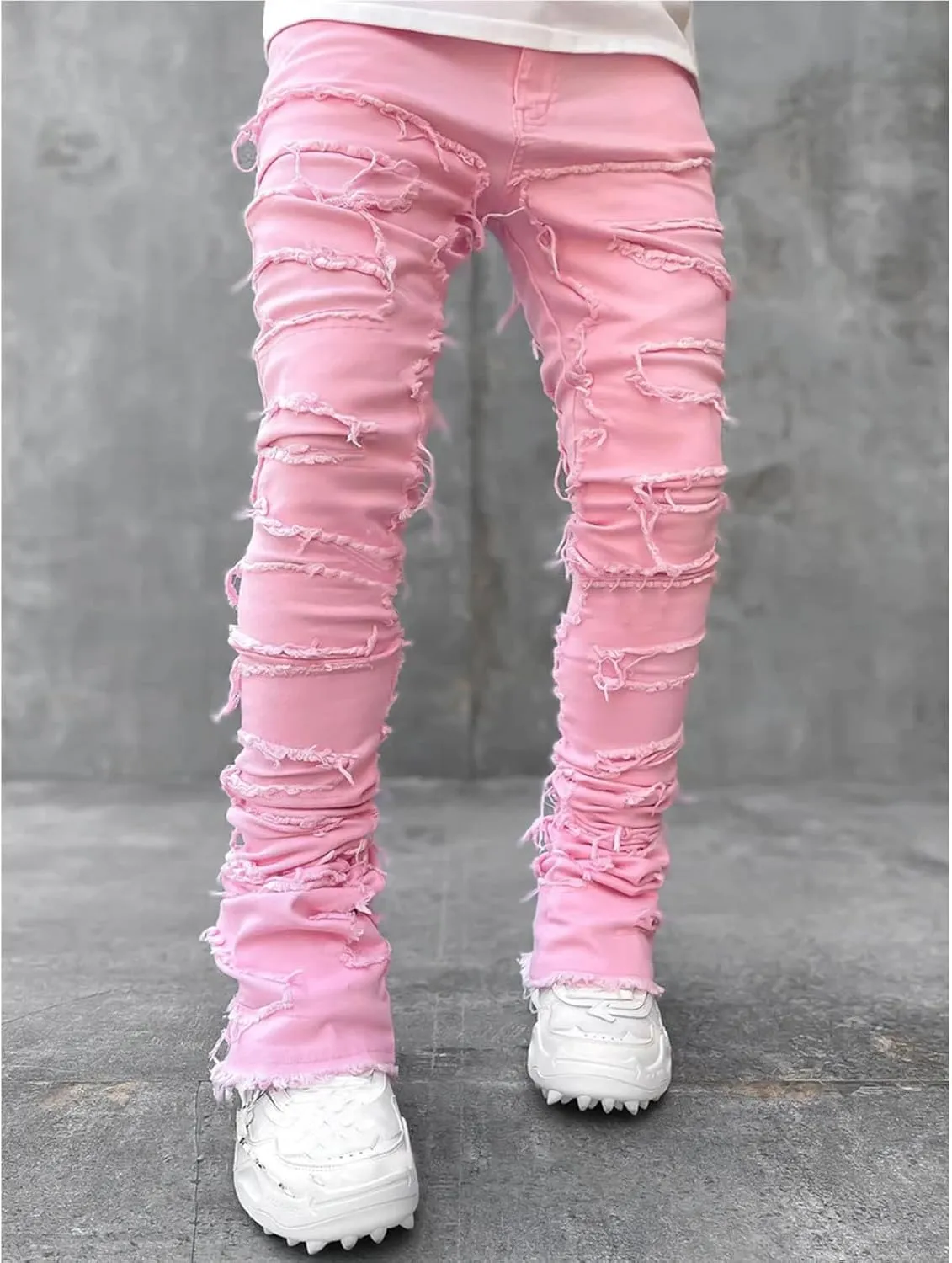 Men's Denim Straight Leg Street Sharpened Jeans Mens Sweatpants