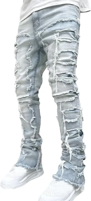 Men's Denim Straight Leg Street Sharpened Jeans Mens Sweatpants