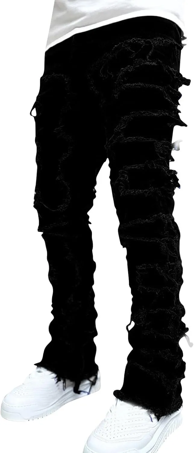 Men's Denim Straight Leg Street Sharpened Jeans Mens Sweatpants