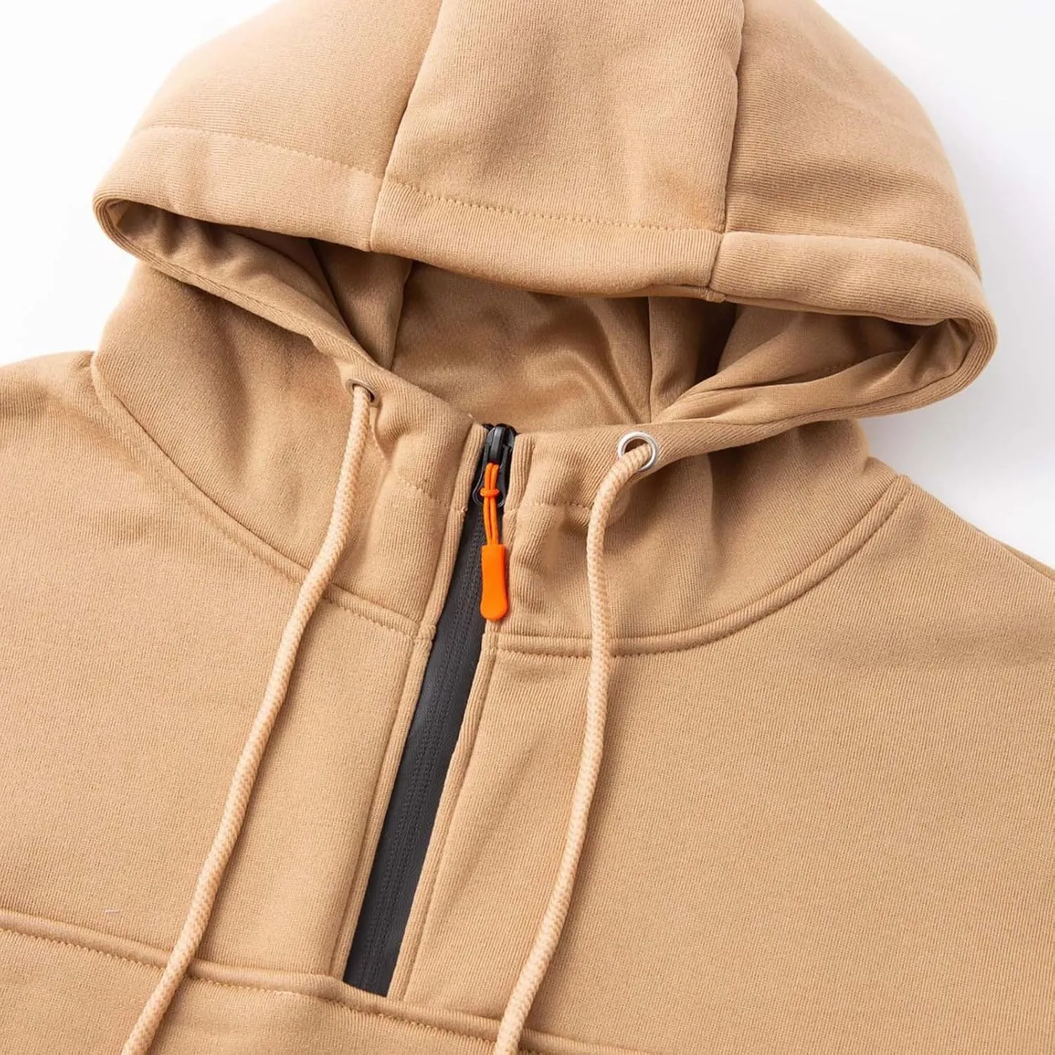 Mens Hoodies Pullover 2024 Fall Hooded Sweatshirt Quarter Zipper Drawstring Hoodie Outdoor Casual Half Zip Sweatshirts