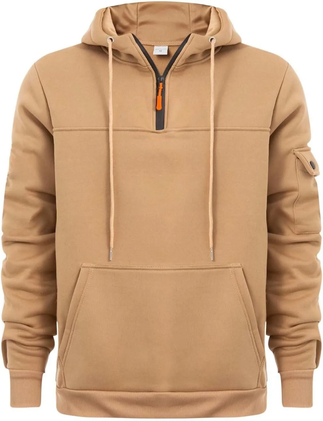Mens Hoodies Pullover 2024 Fall Hooded Sweatshirt Quarter Zipper Drawstring Hoodie Outdoor Casual Half Zip Sweatshirts