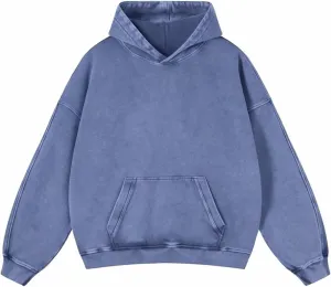 Mens Oversized Hoodies Pullover Women Fall Acid Wash Plain Preppy Hoodie Streetwear Cotton Vintage Hooded Sweatshirt