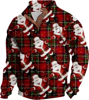 Mens Sweatshirt Corduroy Tactical Henley Shirts Zippered Cotton Christmas Sweater Crewneck Sweatshirts Lightweight