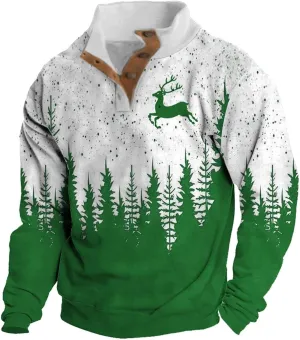 Mens Sweatshirt Corduroy Tactical Henley Shirts Zippered Cotton Christmas Sweater Crewneck Sweatshirts Lightweight