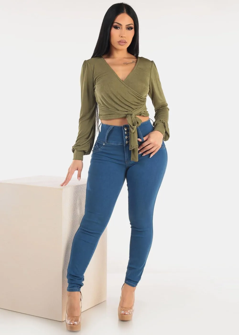 Moda Xpress High Waisted Butt Lifting Jeans for Women - Colombian Skinny Jeans Levanta Cola