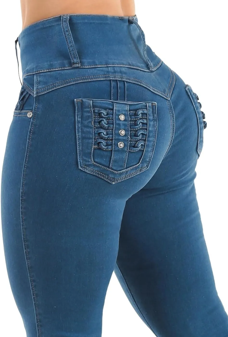 Moda Xpress High Waisted Butt Lifting Jeans for Women - Colombian Skinny Jeans Levanta Cola