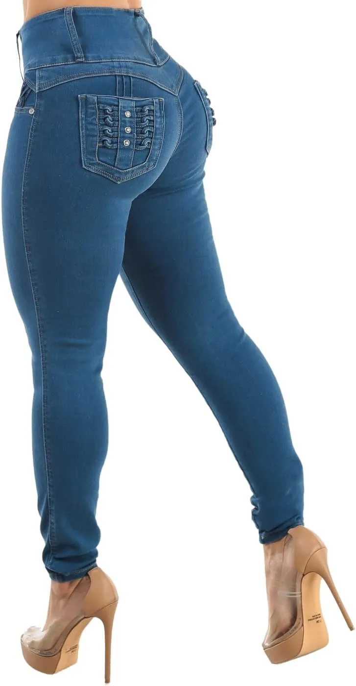 Moda Xpress High Waisted Butt Lifting Jeans for Women - Colombian Skinny Jeans Levanta Cola