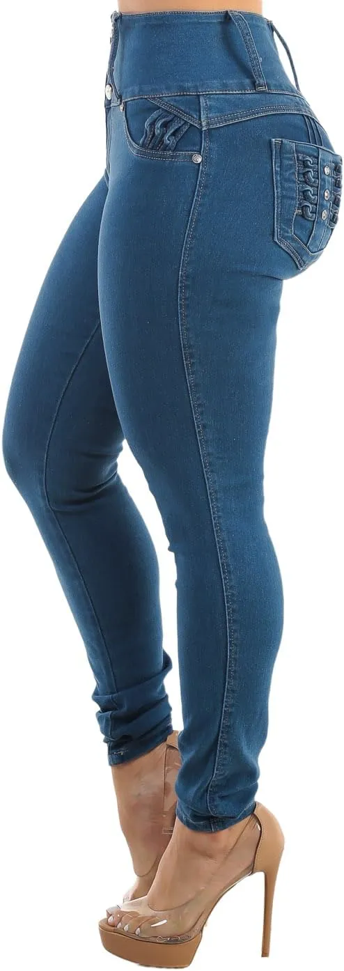 Moda Xpress High Waisted Butt Lifting Jeans for Women - Colombian Skinny Jeans Levanta Cola