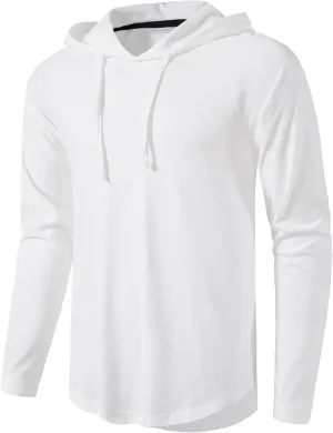 MUSE FATH Men's Long Sleeve Athletic Performance Lightweight Hoodie Sweatshirts