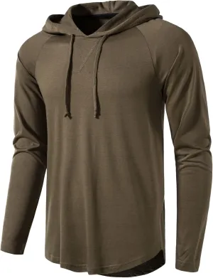 MUSE FATH Men's Long Sleeve Athletic Performance Lightweight Hoodie Sweatshirts