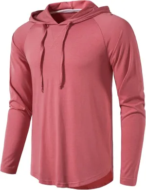 MUSE FATH Men's Long Sleeve Athletic Performance Lightweight Hoodie Sweatshirts