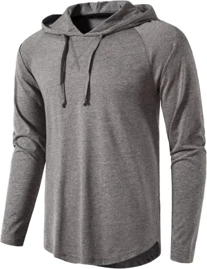 MUSE FATH Men's Long Sleeve Athletic Performance Lightweight Hoodie Sweatshirts