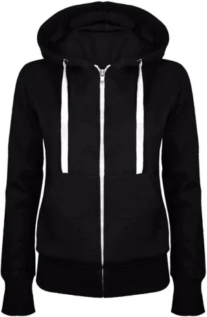 Mzkdieey Women's Basic Lightweight Zip-Up Hoodie Long Sleeve Drawstring Sweatshirt Oversized Loose Thin Jacket with Pocket