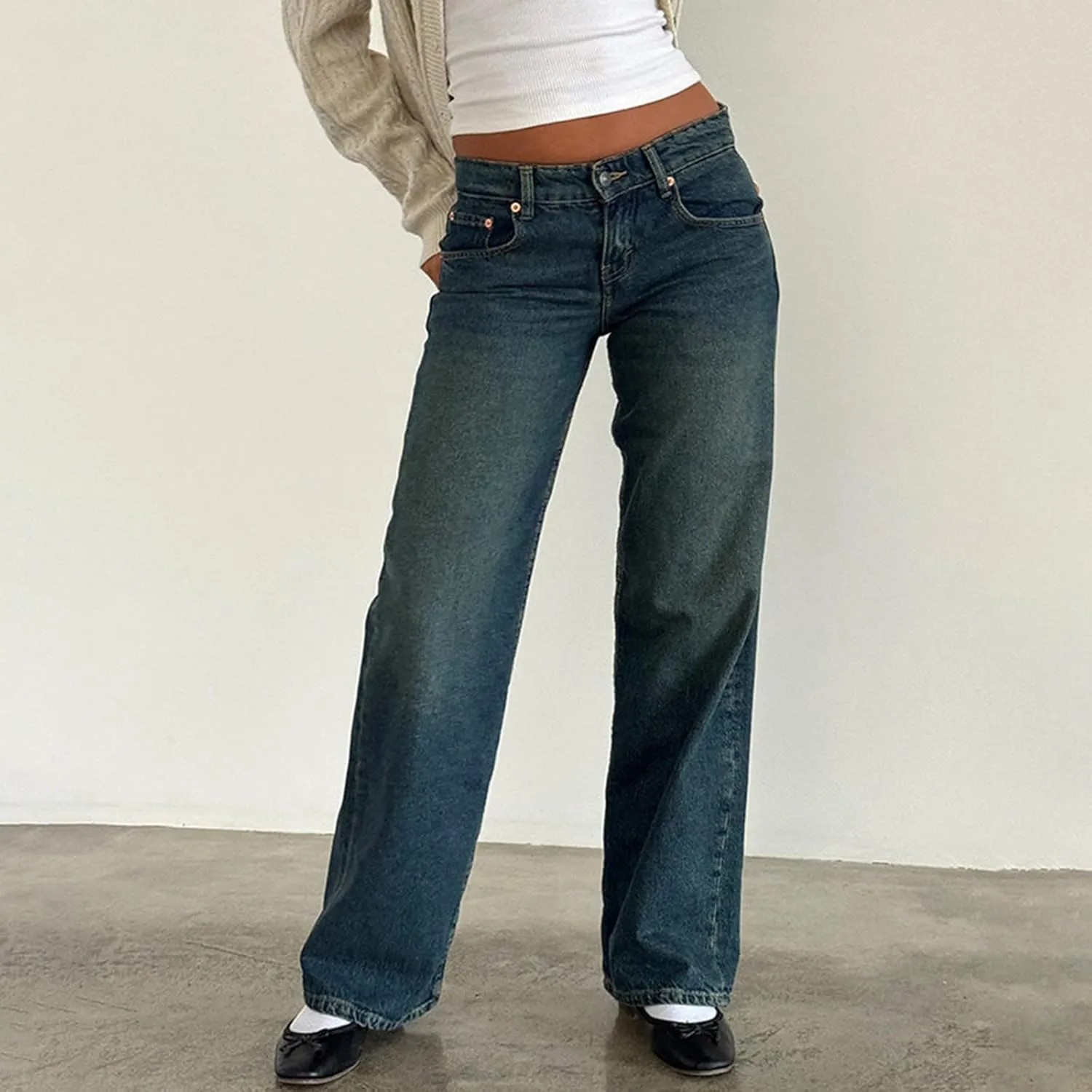 Oprah's Favorite Jeans Pants High Waisted Cropped Denim Pants Tummy Control Sailor Wide Leg Trouser Chiccurva Jeans