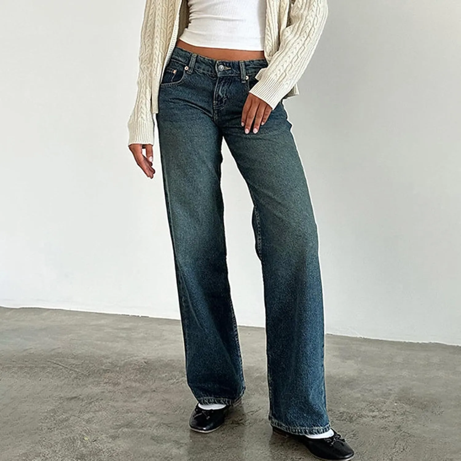 Oprah's Favorite Jeans Pants High Waisted Cropped Denim Pants Tummy Control Sailor Wide Leg Trouser Chiccurva Jeans