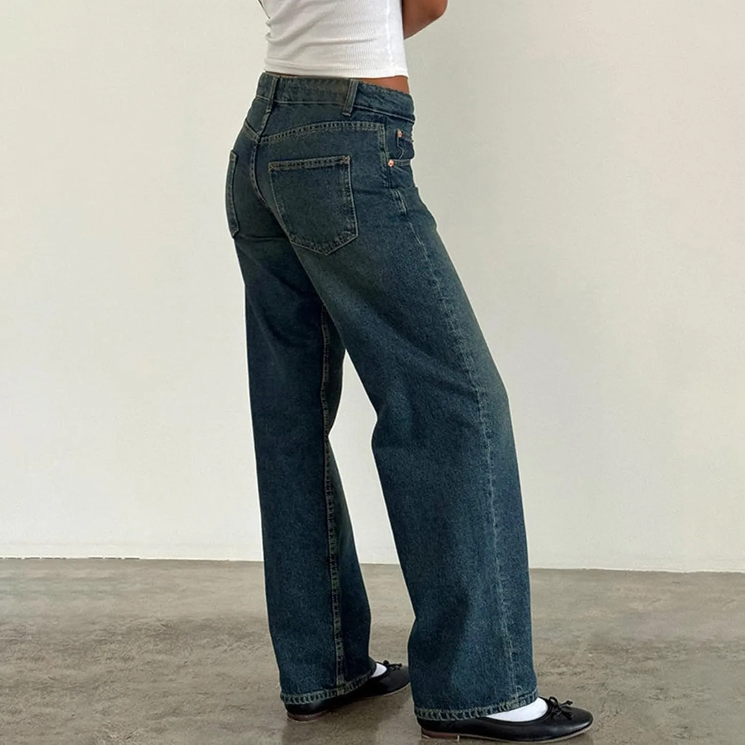 Oprah's Favorite Jeans Pants High Waisted Cropped Denim Pants Tummy Control Sailor Wide Leg Trouser Chiccurva Jeans