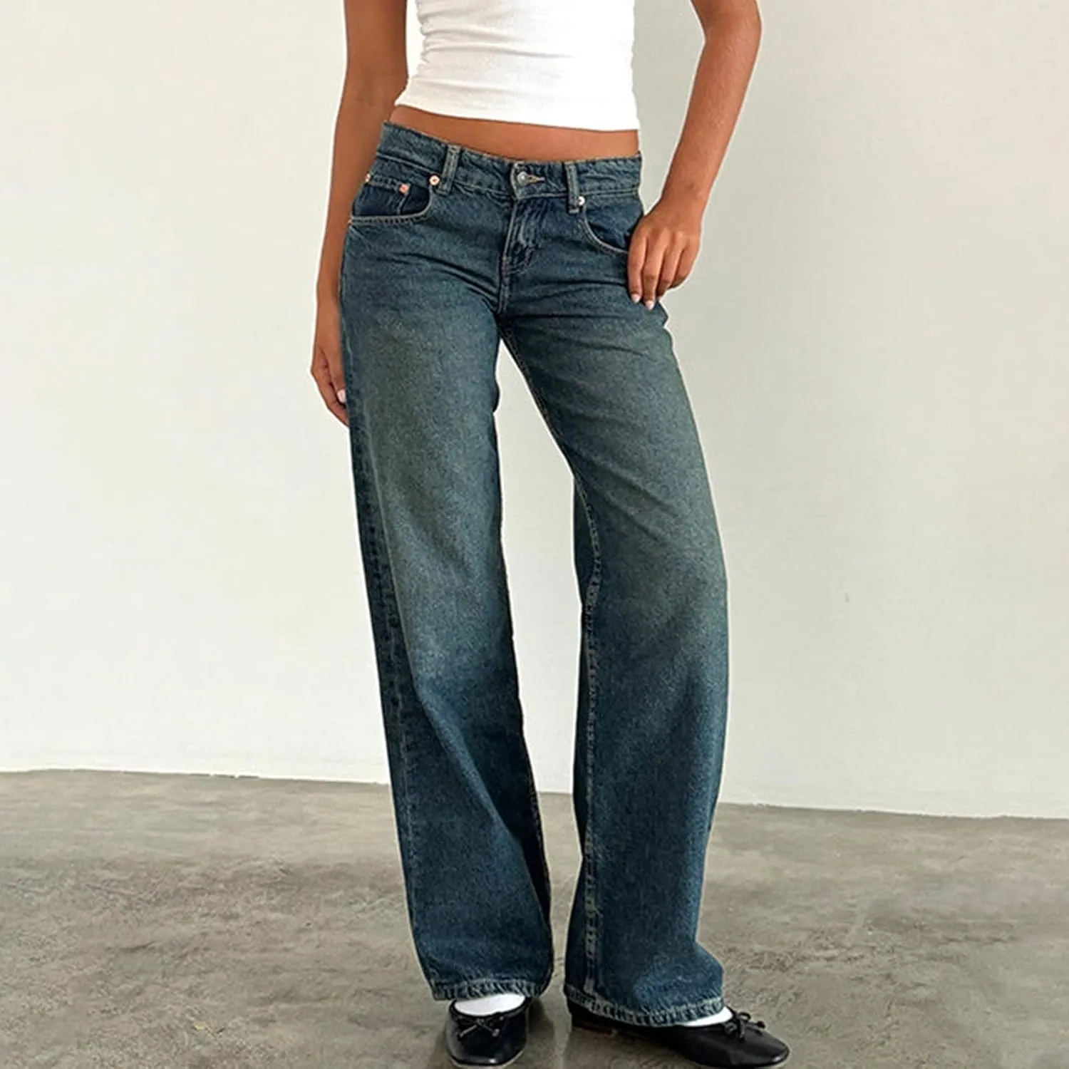 Oprah's Favorite Jeans Pants High Waisted Cropped Denim Pants Tummy Control Sailor Wide Leg Trouser Chiccurva Jeans