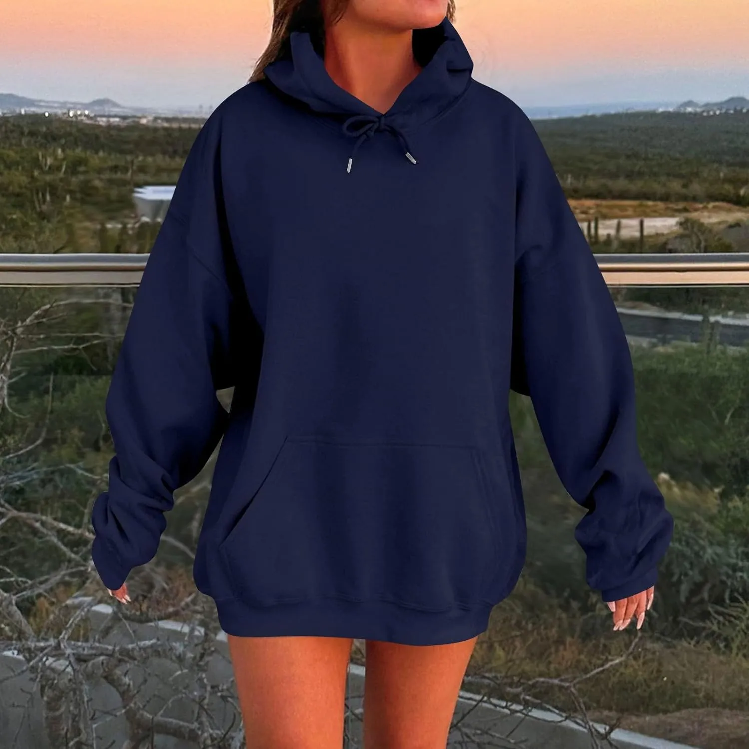 Oversized Hoodies for Womens Winter Cute Sweatshirts Pullover 2024 Fashion Tops Trendy Outfits Loose Fit Solid Hoodies
